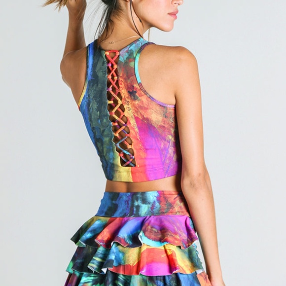 donajo Dresses & Skirts - DonaJo Dona Jo Tennis Golf Running Athletic Skirt with crop bra sports bra! L/XL